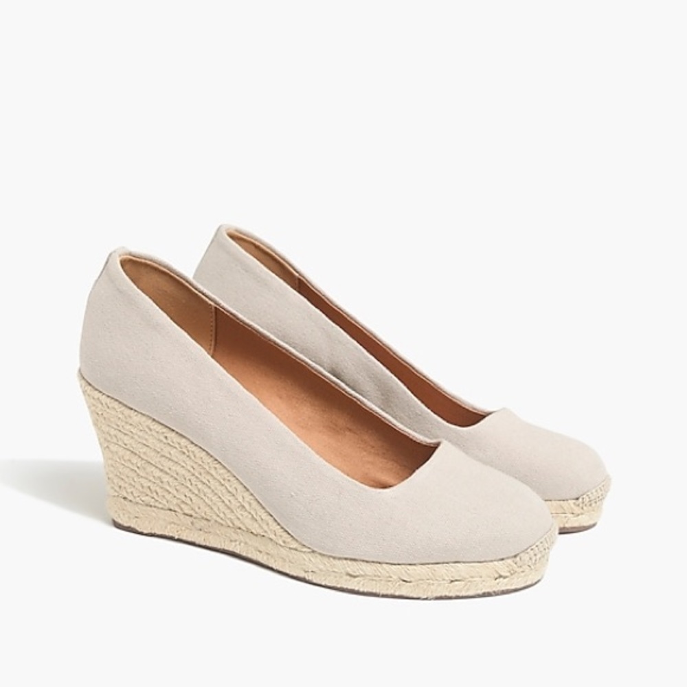 J Crew canvas espadrille wedges